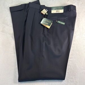Lauren Ralph Lauren 100% Wool Dress Pants Mens 36x34 Navy Pleated Total Comfort